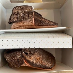 Freshly picked rose gold moccasins size 1